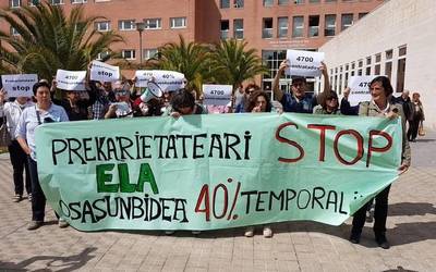 Ainhoa Fernandez (ELA): "Onartezina da Osasunbideko langileen %40ak behin behineko kontratua izatea"