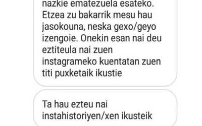 Hezkidetza Foroak adin-txikiko neskek sare sozialetan jasotako mehatxu mezuak salatu ditu