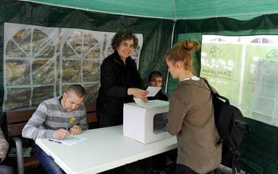 Elgetako Gure Esku Dagoren autobusa Bilboko manifestaziorako