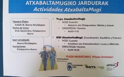 Yoga eta KOI ikastaroak Atxabalta Mugirekin irailaren 18an hasita