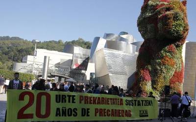 Guggenheim Museoko langileen protesta