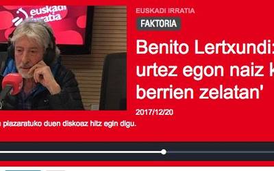 B. Lertxundi: "Bi urtez egon naiz kanta berrien zelatan"