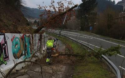 Gauean lur-jausi txiki bat gertatu da Eskoriatzako bidegorrian, urtarrileko leku berean