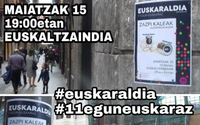 Euskaraldia prestatzeko lehen bileran parte hartzeko dei egin diete Zazpikaleetako auzotarrei