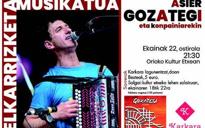 Gozategirekin elkarrizketa musikatua gaur iluntzean, KARKARAk antolatuta