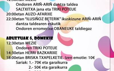 Ariñ-Ariñ dantza taldeak 'Ilusiñoz beterik' ikuskizuna taularatuko du Bernako jaietan