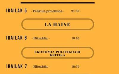 Aste politiko-kulturala gaztetxean, hitzaldiz josita