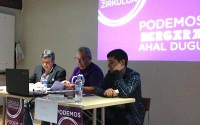 Ahal Dugu-Podemosen ekitaldi politikoa zapatuan Bergaran