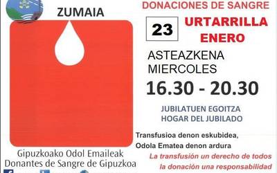 Gaur izango da urteko lehen odol ematea