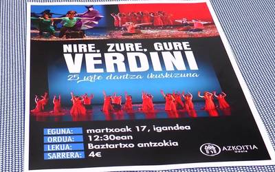 Verdini Dantza Taldeak emanaldia eskainiko du Azkoitiko Baztartxo antzokian