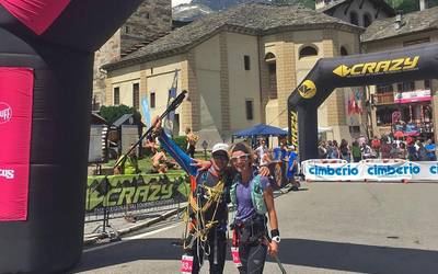 Monte Rosa Skymarathon mendi lasterketa gogorra amaitu zuten Ainhoa Lendinezek eta Joseba Elustondok