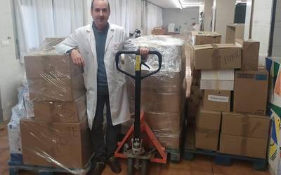 2.000 kilo elikagai jaso ditu Aita Menni ospitaleak Lesbosera bidaltzeko