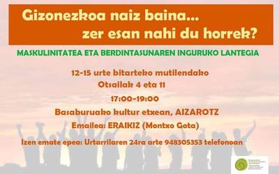 Maskulinitate eta berdinatasunaren inguruko lantegian, bostpasei gazte