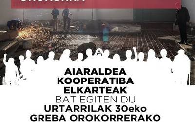 Aiaraldea Kooperatiba Elkarteak urtarrilak 30eko greba orokorrarekin bat egin du