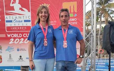 Hirugarren egin dute Maite Etxabek eta Eñaut Aizpuruak denboraldiko lehen surfski proban