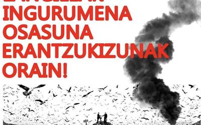 Zaldibarko zabortegiaren kasua salatzeko elkarretaratzea, gaur, Arrasaten