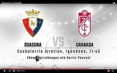 Osasuna-Granada partidarako bi sarrera banatuko ditugu gaur