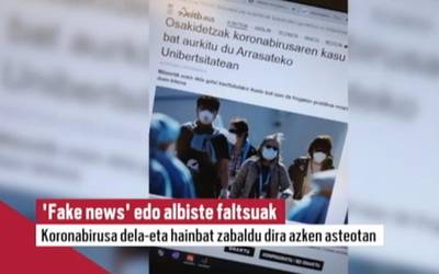 Kontuz koronabirusaren gaineko albiste faltsuekin