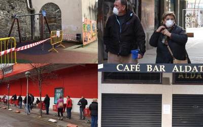 [BIDEO ERREPORTAJEA] Jarduera sozial eta ekonomikoak gelditzen ari dira, koronabirusagatik