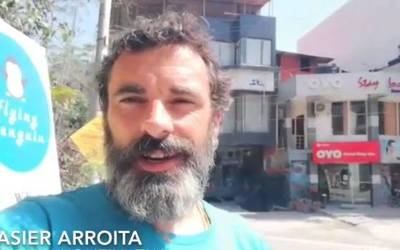 Asier Arroita gaur itzuli da Indiatik Euskal Herrira