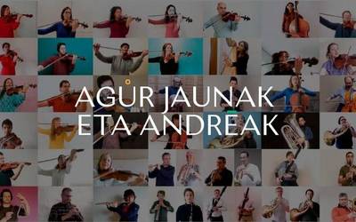 Euskadiko Orkestrak 'Agur Jaunak' klasikoaren bertsio berri bat aurkeztu du etxetik