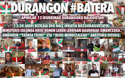Hainbat durangarrek #EuskalHerriaBatera dinamikarekin bat egin dute