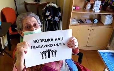 BIDEOA: San Lazaro egoitzako egoiliarrek itxaropen mezua zabaldu dute