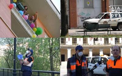 Urteak betetzen dituzten bizilagunak zoriontzeari ekin diote Babes Zibileko kideek