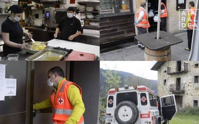Ehunka menu prestatu eta banatzen dituzte Gurutze Gorriak eta Tolo jatetxeak elkarlanean