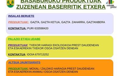 Salmenta zuzeneko basaburuko produktuen zerrenda osatzen ari dira