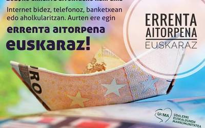 Errenta-aitorpena euskaraz egiteko gonbidapena