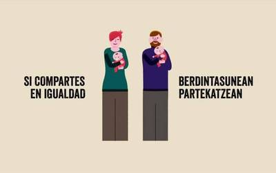 'Buelta emaiozu, berdintasunean partekatu', Nafarroako Gobernuak zaintza eta etxeko lanetan erantzukidetasuna sustatzeko kanpainaren lema