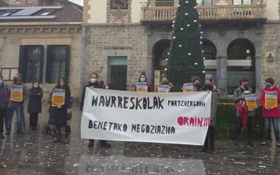 Haurreskolak Partzuergoko greba deialdiak jarraipen zabala izan du