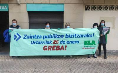 Zaintza esparruko sektorean greba deitu dute biharko ELA eta LAB sindikatuek