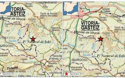 Araban bi lurrikara erregistratu dira goizaldean, Maeztun eta Trebiñun