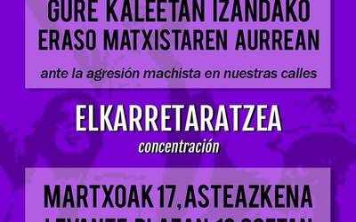 Elkarretaratzea deitu dute bihar San Inazion gertatutako azken eraso matxista salatzeko