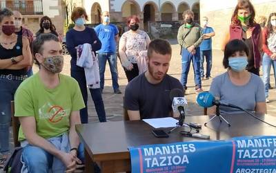 Heldu den larunbatean Elizondon eginen den manifestazioan parte hartzeko deia egin du Aroztak