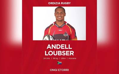 Andell Anwer Loubser hegoafrikarra fitxatu du AMPO Ordizia Rugby taldeak