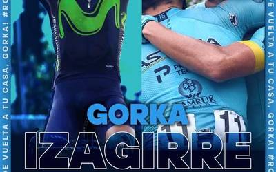 Movistar Team taldeak Gorka Izagirreri ongi etorria egin dio