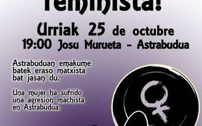 Manifestazio feminista egingo dute Erandion, aste-akabu honetan jazotako eraso matxista salatzeko