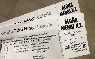 Gaurtik kobratu daitezke Aloña Mendiren 'El Niño' loteriako txartelak