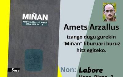 'Miñan' liburuaren aurkezpena Amets Arzallusekin