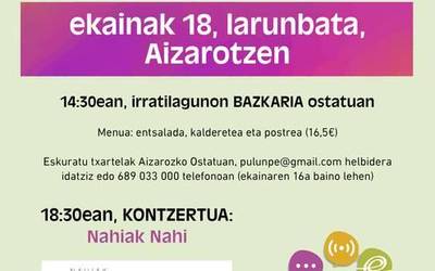 Larunbat honetan, irratiaren denboraldi bukaerako festa Aizarotzen