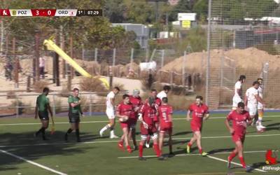 AMPO Ordizia rugby taldeak 30 eta 34 garaitu zuen Pozuelo eta denboraldiko lehen garaipena lortu du