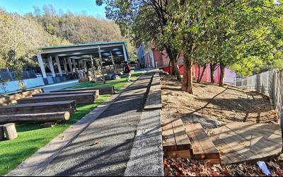 Jolaserako natur-parke bat eraiki dute Elgoibarko Herri Eskolako patioan