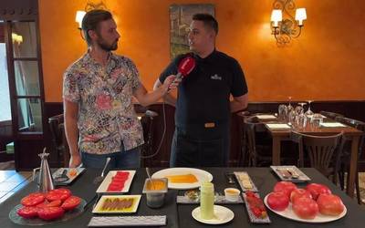 Tomatea protagonista duen pintxoa, Hirusta jatetxearen eskutik
