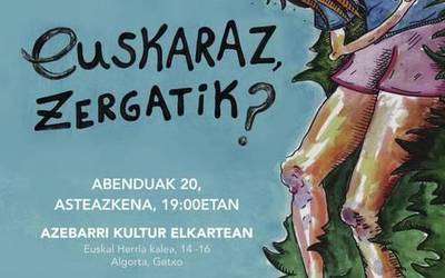Maitane Nerekanek bere "Euskaraz, zergatik?" ipuin ilustratua aurkeztuko du eguaztenean Algortan