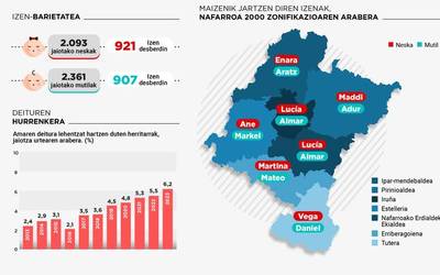 Enara eta Aratz dira 2023an sortutako haurren artean maizen agertzen diren izenak gure inguruan