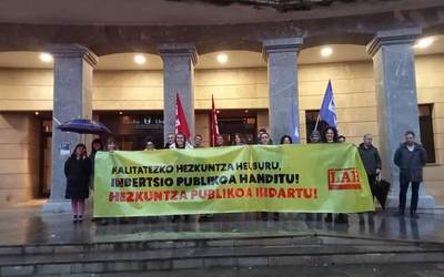 Hezkuntza publikoa indartzea eta inbertsioa handitzea eskatu du LABek Laudion