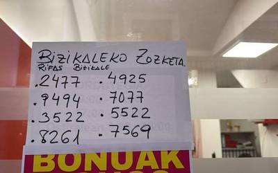 Bizikaleren bonoen zenbaki irabazleak